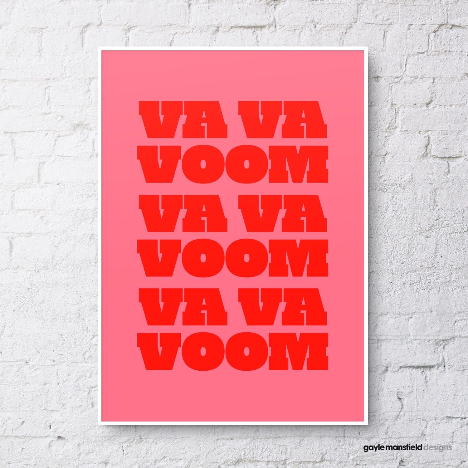 Va va voom (dark pink / red) unframed print